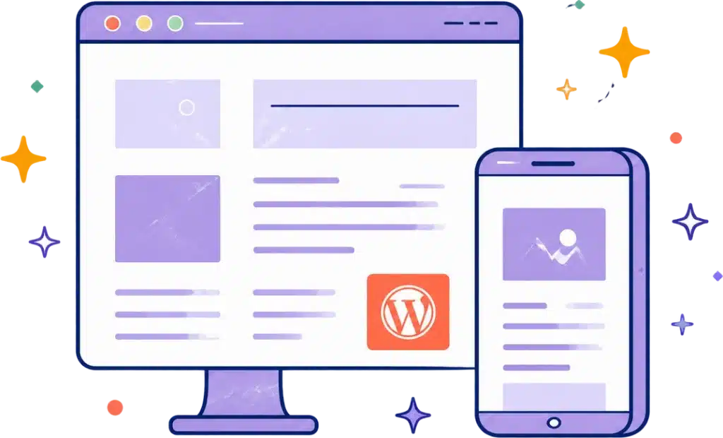 Site WordPress affiché sur ordinateur et sur mobile, création et refonte de sites par NelCielo