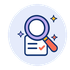 Pictogramme audit SEO : loupe posée sur un rapport de référencement naturel
