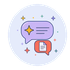 Pictogramme référencement ChatGPT : bulles de conversation avec une IA