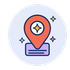Pictogramme de localisation : repère sur une carte